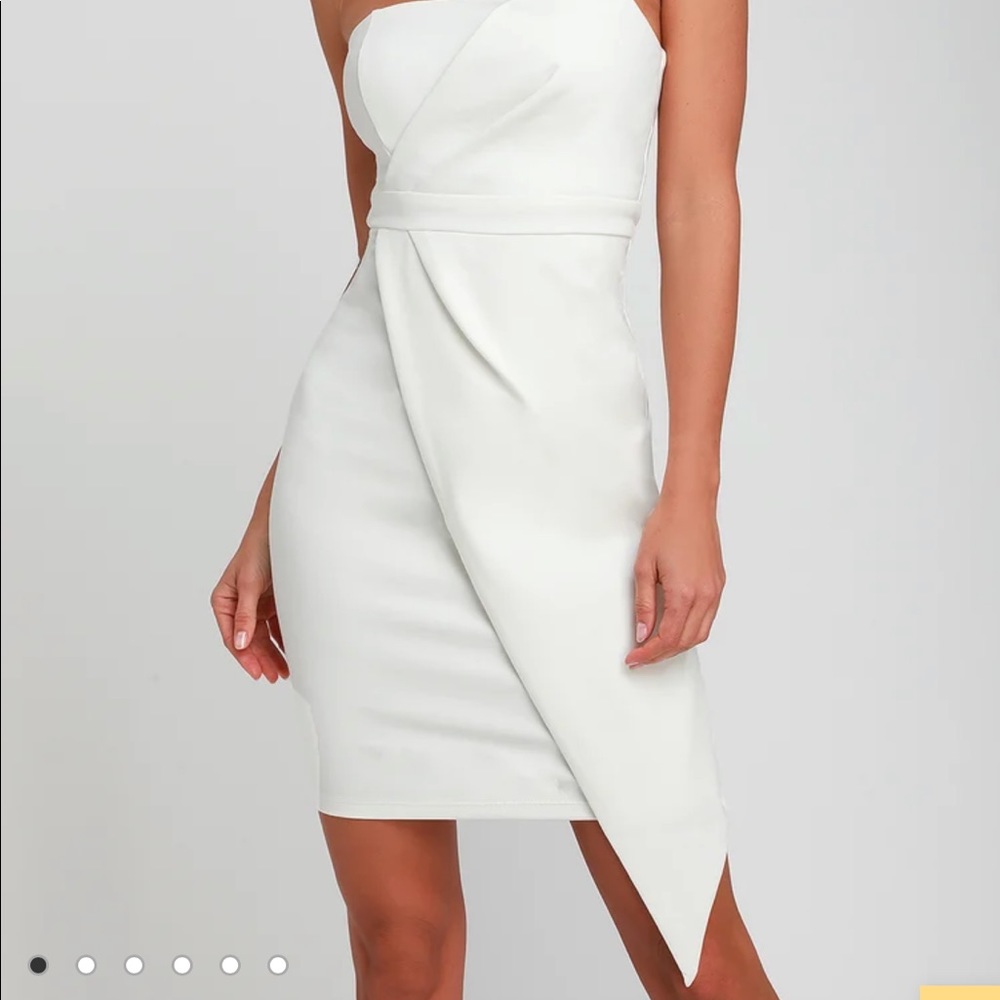 Lulu’s Queen of the City White Strapless Bodycon Dress